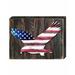 Designocracy Eagle Vintage American Flag Let Freedom Ring Wall Décor in Blue/Brown/Red | 6 H x 8 W x 1.5 D in | Wayfair 98912-08