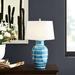 Bradburn Home Maritime 26" Bedside Table Lamp Ceramic/Linen in Blue/White | 26 H x 16 W x 16 D in | Wayfair LP-64839