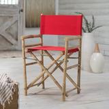 Bay Isle Home™ Laseter Folding Director Chair in Red/Brown | 35.4 H x 22.8 W x 18.1 D in | Wayfair BCMH3095 42833803