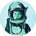 Marmont Hill 'Astronaut' by Josh Ruggs Painting Print on Wrapped Canvas in Blue | 18 H x 18 W x 1.5 D in | Wayfair MH-JRUG-02-C-18
