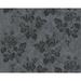 Rosdorf Park Olivet Romantic Cottage Fresh Matt 33' L x 21" W Floral & Botanical Wallpaper Roll Fabric in Gray/Black | 21 W in | Wayfair