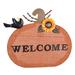 Attraction Design Home Metal Sunflower Pumpkin Sign Wall Décor Metal in Black/Gray/Orange | 17 H x 18.75 W x 1.5 D in | Wayfair FH1028