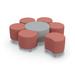 MooreCo Blossom Cylinder 7 Piece Soft Seating, Polyester in Pink/Gray/Brown | 18 H x 63.6 W x 63.6 D in | Wayfair 35037