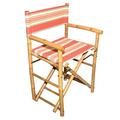 Bamboo54 Folding Director Chair w/ Cushion Solid Wood in Pink/Yellow/Brown | 34 H x 23 W x 18.5 D in | Wayfair 5113Pinkstripe