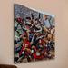 Marmont Hill Football Pile Up by Constantin Alajalov Painting Print on Wrapped Canvas Metal in Blue/Red | 40 H x 40 W x 1.5 D in | Wayfair