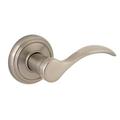 Baldwin Tobin Passage Door Lever w/ Round Rose in Gray | 2.8 H x 4.8 W x 10 D in | Wayfair 352TBLRDB15CP6ALRCS