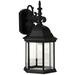 Beachcrest Home™ Frederica 1-Light Outdoor Wall Lantern Glass in Black | 18.25 H x 9.5 W x 9.6 D in | Wayfair BKWT1635 38254960