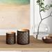 Dakota Fields 2 Piece Contemporary Metal Votive Holder Set Metal in Black/Yellow | 5 H x 4 W x 4 D in | Wayfair BLMT8680 43256409