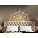 Dakota Fields Ellenberger Bedroom Half Mandala Vinyl Wall Decal Vinyl in White | 18 H x 35 W in | Wayfair AEC28E18821841C2AF876C4A5269305B