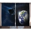 Brayden Studio® Jayden Galaxy Attack of the Asteroid Rocky Dark Body Comet on Planet Earth Meteor Shower Print Graphic Print | 108 H in | Wayfair