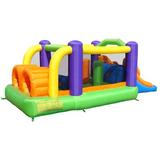 Bounceland Inflatable 19' x 7' Obstacle Course Slide in Green/Indigo/Orange | Wayfair 9063