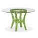 Braxton Culler Trellis Dining Table Glass/Wicker/Rattan in Green/White | 29 H x 48 W x 48 D in | Wayfair 979-075/GL0999-098/Kiwi