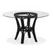 Braxton Culler Trellis Dining Table Glass/Wicker/Rattan in Black | 29 H x 48 W x 48 D in | Wayfair 979-075/GL0999-098/Black