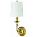 Hudson Valley Lighting Logan 1 - Light Armed Sconce Fabric in Yellow | 18 H x 6.25 W x 7 D in | Wayfair 171-AGB