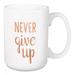 Wrought Studio™ Camellia Never Give up Coffee Mug Ceramic in Brown/White | 4.62 H in | Wayfair 06BEC91013284DC6A908A5D8FF0CF69E