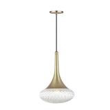 Corrigan Studio® Jeramy 1 - Light Single Teardrop Pendant Glass in Yellow | 17.5 H x 11.75 W x 11.75 D in | Wayfair