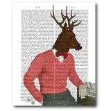 Courtside Market Deer at the Bar Graphic Art on Wrapped Canvas in Black/Brown/Green | 20 H x 16 W x 1.5 D in | Wayfair WEB-FA112