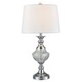 Charlton Home® Kianna Frosted Lead Crystal 26" Table Lamp Metal/Fabric/Crystal in Gray/White | 25.5 H x 14 W x 14 D in | Wayfair