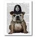 Courtside Market 'Bulldog Policeman' Graphic Art on Wrapped Canvas in Black/Brown | 20 H x 16 W x 1.5 D in | Wayfair WEB-FA115