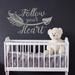 Redwood Rover 'Follow Your Heart Wall' Vinyl Boho Arrow Nursery Quotes Wall Decal Vinyl in White | 22 H x 39 W in | Wayfair