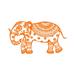 Decal House Elephant Mural Wall Decal Vinyl in Orange | 22 H x 39 W in | Wayfair s39orange