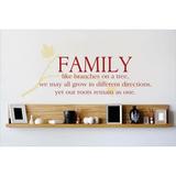 Design W/ Vinyl Family Like Branches on a Tree We May All Grow In Different Directions Wall Decal Vinyl in Red/Brown | 12 H x 30 W in | Wayfair