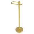 Allied Brass Free Standing European Style Toilet Tissue Stand w/ Groovy Detail Metal in Yellow | 26 H x 8 W x 6 D in | Wayfair TS-25EG-PB