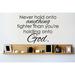 Design W/ Vinyl Never Hold Onto Anything Tighter Than You're Holding Onto God Wall Decal Vinyl in Black | 22 H x 30 W in | Wayfair OMGA7811736