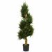 Darby Home Co 4.5ft. Spiral Cypress Artificial Tree, UV Resistant (Indoor/Outdoor) Silk/Ceramic/Plastic | 54 H x 19 W x 19 D in | Wayfair