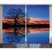 East Urban Home Panorama Tree against Sunset at Magical Night w/ Sky Reflection over Lake View Graphic Print | 84 H in | Wayfair EABN8088 39454532