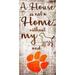 Fan Creations NCAA Team 'House is Not a Home Sign' Textual Art on Wood in Brown | 12 H x 6 W x 0.25 D in | Wayfair C0867-Clemson