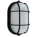 Efficient Lighting 1 -Bulb Outdoor Bulkhead Light Aluminum/Glass/Metal in Black | 11 H x 6.5 W x 5 D in | Wayfair EL-130L-123-B