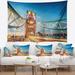 East Urban Home Polyester Cityscape Beautiful View of Tower Bridge London Tapestry w/ Hanging Accessories Included Metal in Blue/Brown/White | Wayfair