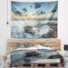 East Urban Home Polyester Seascape Bright Sydney Sunset over Sea Tapestry w/ Hanging Accessories Included Polyester in Gray | 68 H x 80 W in | Wayfair