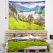 East Urban Home Polyester Lake Rosa Marina Panorama Tapestry w/ Hanging Accessories Included Metal in Gray/Green | 32 H x 39 W in | Wayfair