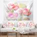 East Urban Home Animal Beautiful Pink Rose Flowers Tapestry w/ Hanging Accessories Included in Gray/Pink | 68 H x 80 W in | Wayfair