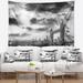 East Urban Home Polyester Cityscape View of London Panorama Tapestry w/ Hanging Accessories Included Polyester in Gray | 78 H x 92 W in | Wayfair