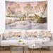 East Urban Home Polyester Old Winter Village Tapestry w/ Hanging Accessories Included Polyester in Brown/White | 50 H x 60 W in | Wayfair