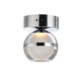 Ivy Bronx 1 - Light 4.75" Unique/Statement Globe LED Flush Mount Acrylic, Crystal in Gray | 6 H x 4.75 W x 4.75 D in | Wayfair