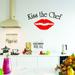 East Urban Home Kiss the Chef Vinyl Wall Decal Vinyl in Black/Red | 12 H x 22 W in | Wayfair 08B40D82C1954CCB8572022DCAFD4647