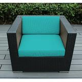 Ohana Depot Club Patio Chair w/ Cushions Wicker/Rattan | 28 H x 34 W x 32 D in | Wayfair PN8040-SAR