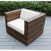 Ohana Depot Club Patio Chair w/ Cushions Wicker/Rattan | 28 H x 34 W x 32 D in | Wayfair PN8040MB-SWT