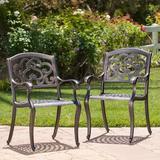 Fleur De Lis Living Agawam Patio Dining Chair Metal in Brown | 37 H x 21.5 W x 24.25 D in | Wayfair FDLL1849 38374201