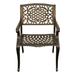 Fleur De Lis Living Casavant Ornate Traditional Mesh Lattice Patio Dining Chair in Brown | 35 H x 22 W x 23 D in | Wayfair