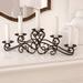 Fleur De Lis Living Small Iron Candelabra Iron in Gray/Yellow | 6.5 H x 21.5 W x 5 D in | Wayfair FDLL6614 42893791