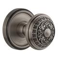 Grandeur Georgetown Rosette Double Dummy w/ Windsor Door Knob Brass in Gray | 2.62 H x 2.62 W x 2.74 D in | Wayfair 821835