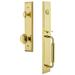 Grandeur Fifth Avenue One-Piece Handleset w/ Single Cylinder Deadbolt and C Grip w/ Circulaire Knob in Yellow | 19 H x 3 W x 3 D in | Wayfair