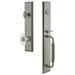 Grandeur Fifth Avenue One-Piece Handleset w/ Single Cylinder Deadbolt and C Grip w/ Burgundy Knob in Gray | 19 H x 3 W x 3 D in | Wayfair 842605