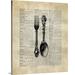 Ophelia & Co. Nakagawa 'Vintage Dictionary Art Spoon & Fork by Kate Lillyson Graphic Art Print Metal | 48 H x 40 W x 1.5 D in | Wayfair