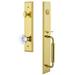 Grandeur Carré One-Piece Handleset w/ Single Cylinder Deadbolt and C Grip w/ Bordeaux Knob in Yellow | 19 H x 3 W x 3 D in | Wayfair 842206